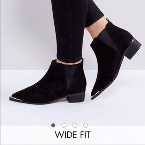 ASOS Admission Wide Fit Pointed Ankle Boots